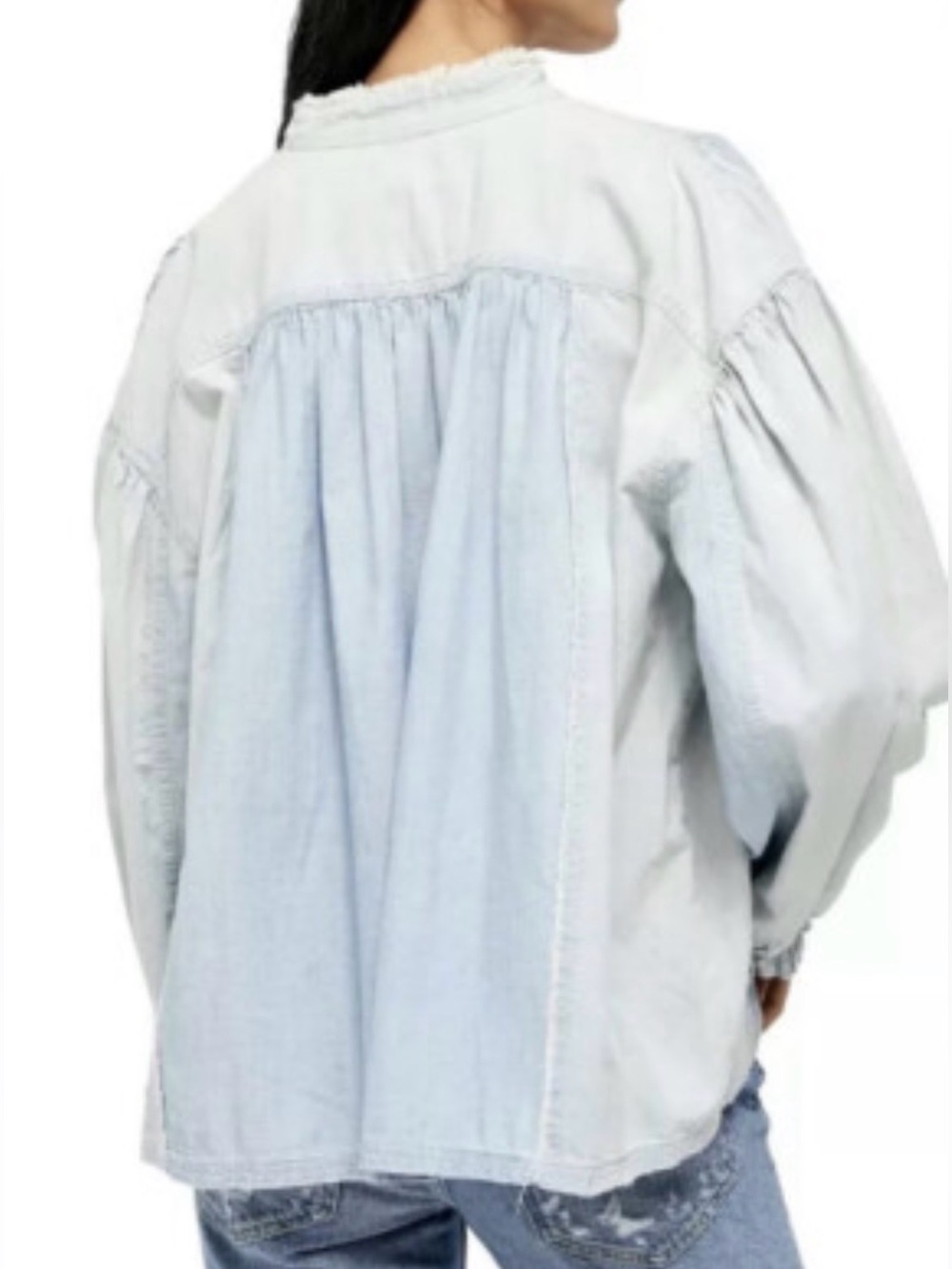 We The Free by Free People “Set Sail” Denim Button-Up Shirt - Picture 2 of 12